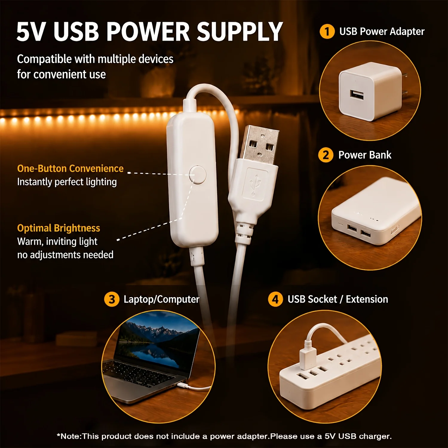 LED Strip Lights USB Button Co - Lighting Decoration Ideas 评论和价格