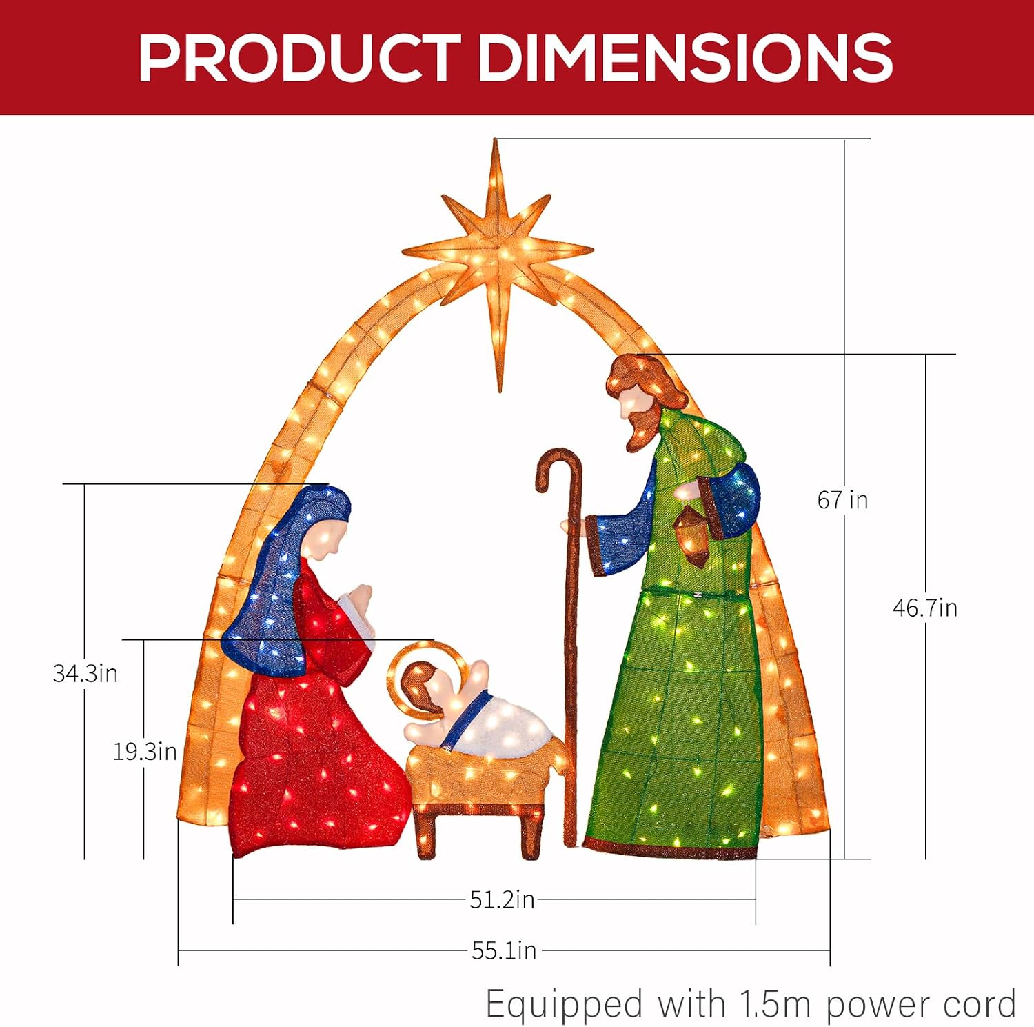 5.5 FT 2.5D Lighted Christmas  - Lighting Christmas Decor 评论和价格