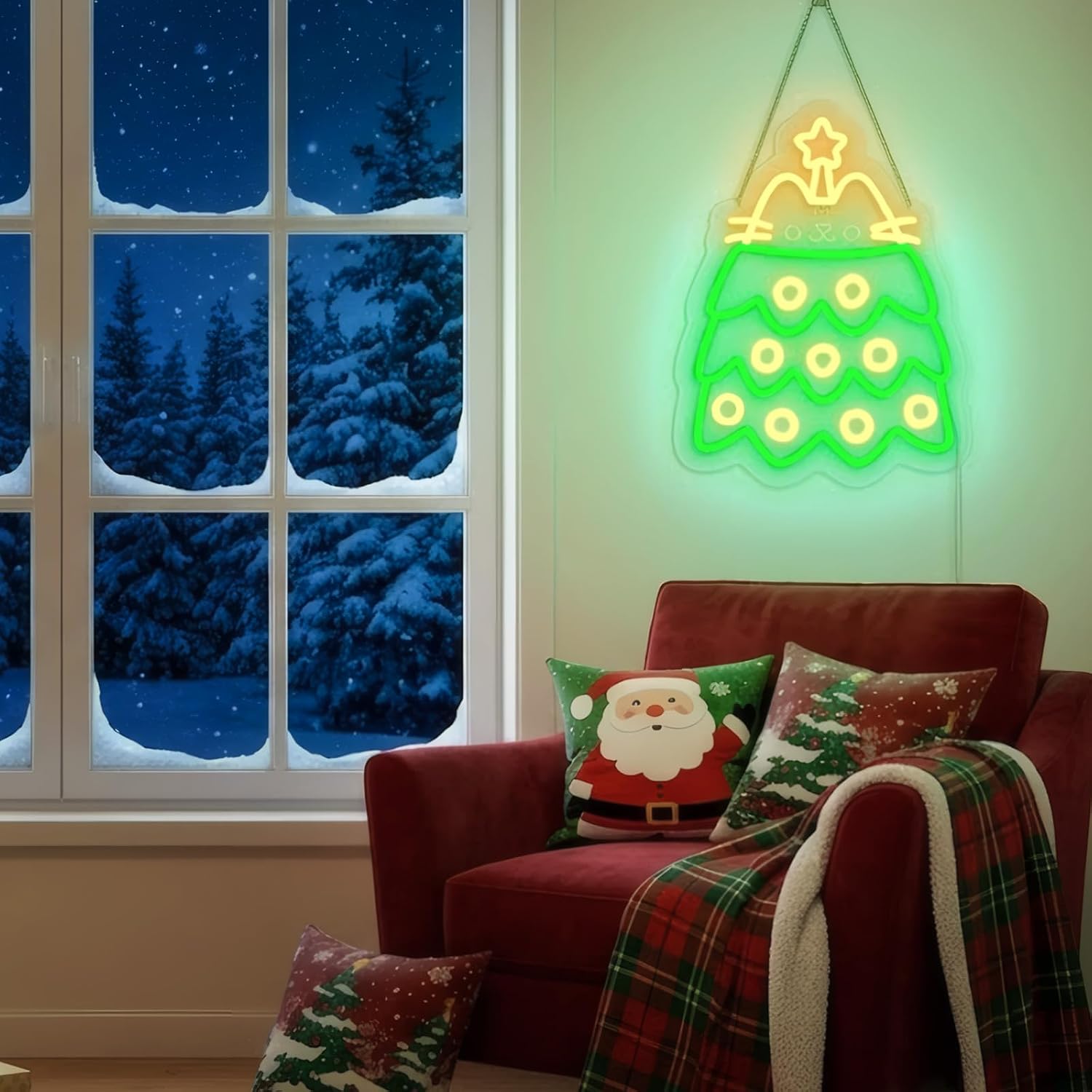 Christmas Tree LED Neon Sign U - Lighting Christmas Decor 评论和价格